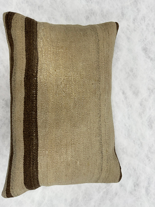 Turkish Hemp Pillow Cushion Natural Beige Brown Pillow Cushion Cover 16" x 24" #30272