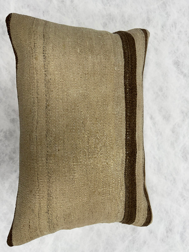 Turkish Hemp Pillow Cushion Natural Beige Brown Pillow Cushion Cover 16" x 24" #30272