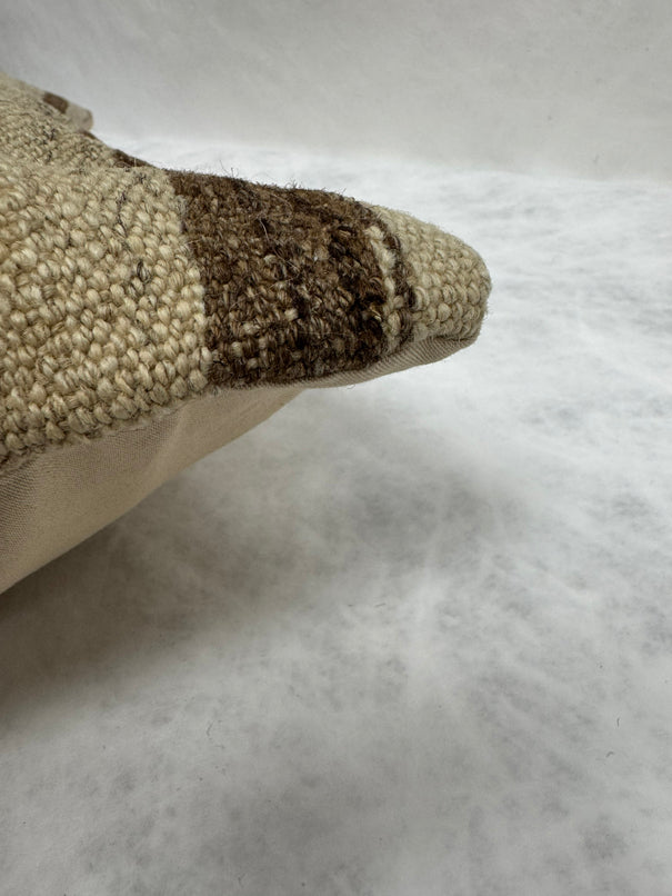 Turkish Hemp Pillow Cushion Natural Beige Brown Pillow Cushion Cover 16" x 24" #30272