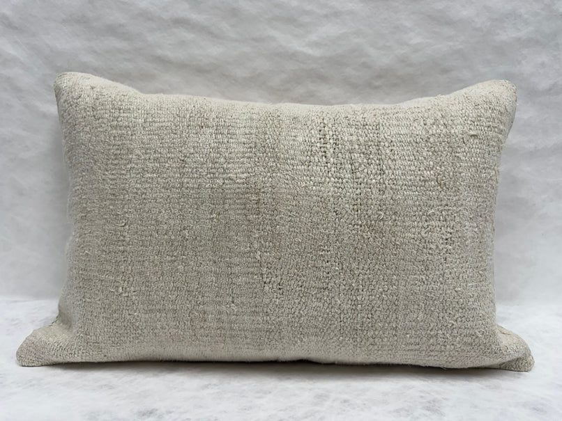 Turkish Hemp Pillow Cushion Natural Cream Pillow Cushion Cover 16" x 24" #30277