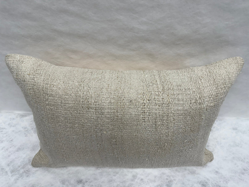 Turkish Hemp Pillow Cushion Natural Cream Pillow Cushion Cover 16" x 24" #30277