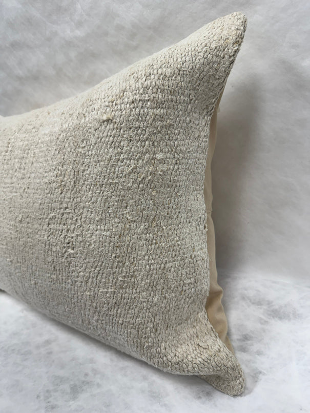Turkish Hemp Pillow Cushion Natural Cream Pillow Cushion Cover 16" x 24" #30277