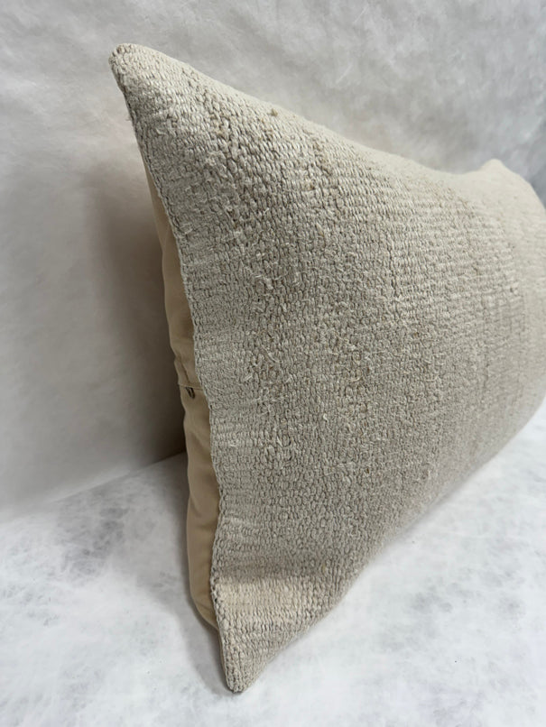Turkish Hemp Pillow Cushion Natural Cream Pillow Cushion Cover 16" x 24" #30277