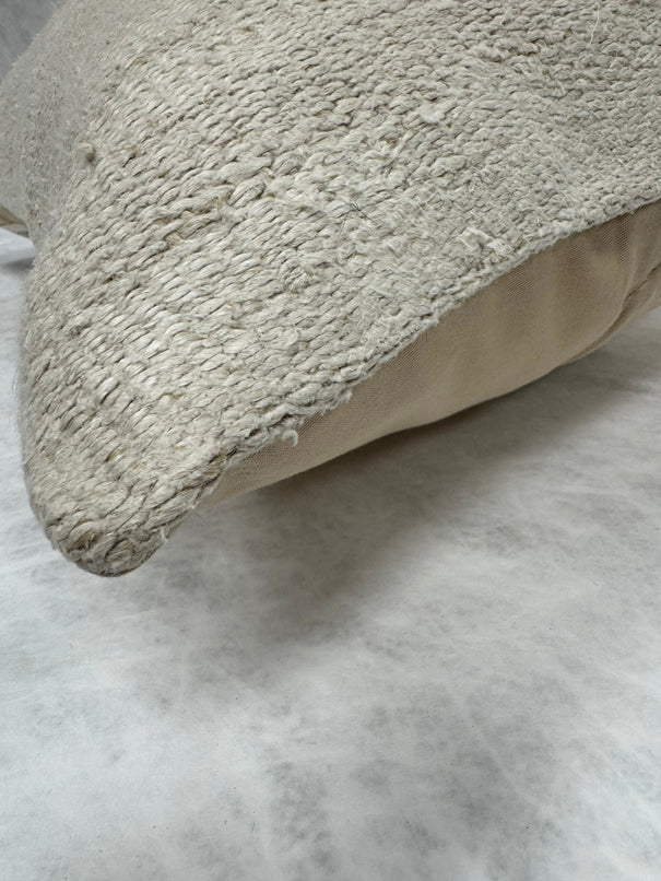Turkish Hemp Pillow Cushion Natural Cream Pillow Cushion Cover 16" x 24" #30277