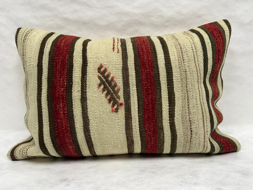 Turkish Hemp Pillow Cushion Natural Brown Red Beige Pillow Cushion Cover 16" x 24" #30276