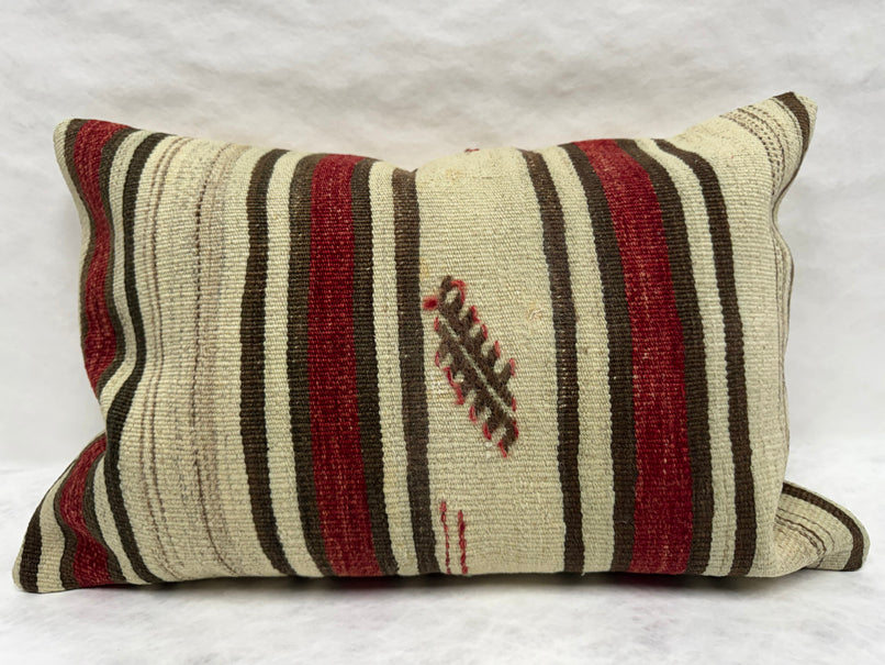 Turkish Hemp Pillow Cushion Natural Brown Red Beige Pillow Cushion Cover 16" x 24" #30276