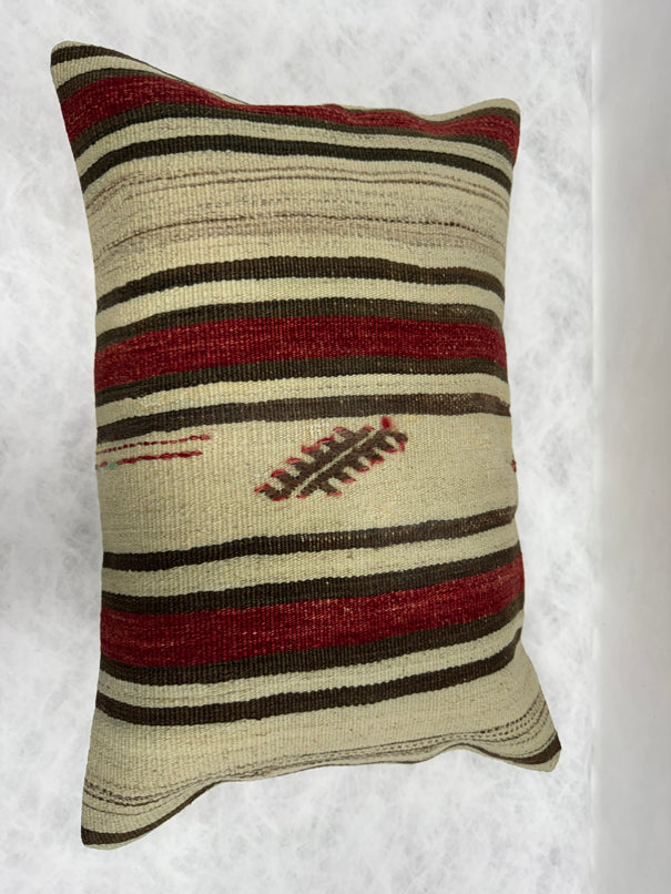 Turkish Hemp Pillow Cushion Natural Brown Red Beige Pillow Cushion Cover 16" x 24" #30276