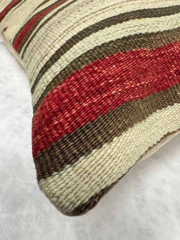 Turkish Hemp Pillow Cushion Natural Brown Red Beige Pillow Cushion Cover 16" x 24" #30276