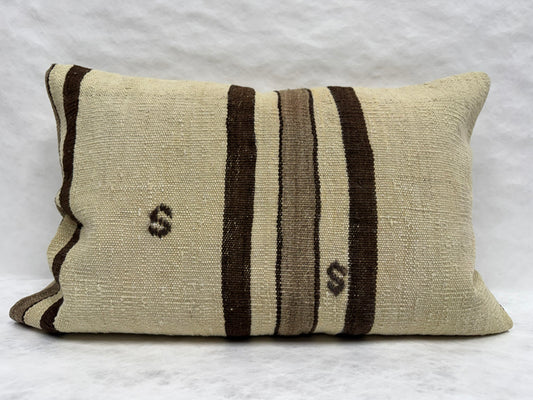 Turkish Hemp Pillow Cushion Natural Brown Beige Pillow Cushion Cover 16" x 24" #30284