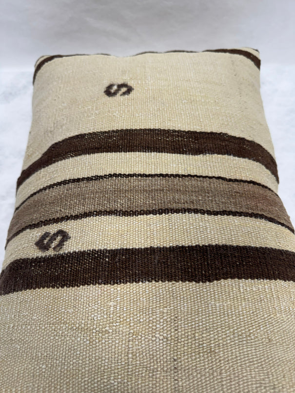 Turkish Hemp Pillow Cushion Natural Brown Beige Pillow Cushion Cover 16" x 24" #30284