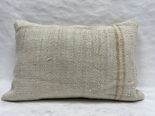 Turkish Hemp Pillow Cushion Natural Cream Brown Pillow Cushion Cover 16" x 24" #30283