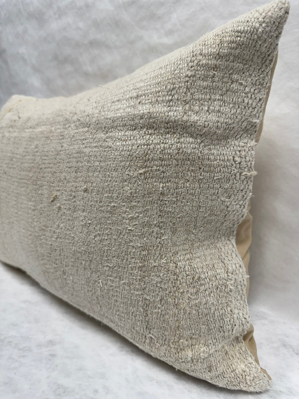 Turkish Hemp Pillow Cushion Natural Cream Brown Pillow Cushion Cover 16" x 24" #30283