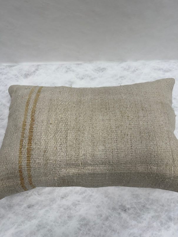Turkish Hemp Pillow Cushion Natural Cream Brown Pillow Cushion Cover 16" x 24" #30283