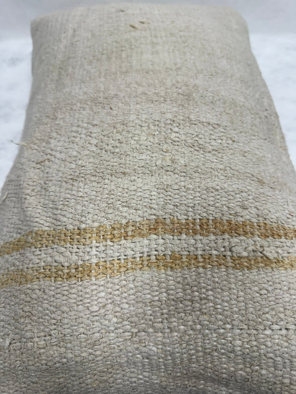 Turkish Hemp Pillow Cushion Natural Cream Brown Pillow Cushion Cover 16" x 24" #30283