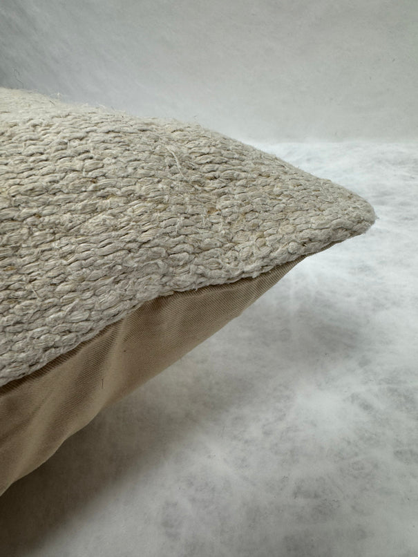 Turkish Hemp Pillow Cushion Natural Cream Brown Pillow Cushion Cover 16" x 24" #30283