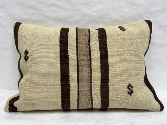 Turkish Hemp Pillow Cushion Natural Beige Brown Pillow Cushion Cover 16" x 24" #30275