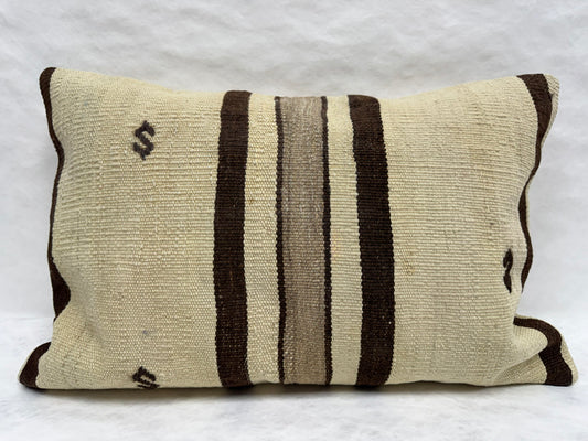 Turkish Hemp Pillow Cushion Natural Beige Brown Pillow Cushion Cover 16" x 24" #30275