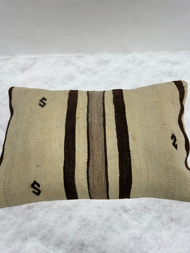 Turkish Hemp Pillow Cushion Natural Beige Brown Pillow Cushion Cover 16" x 24" #30275