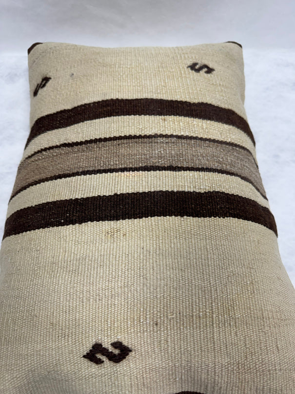 Turkish Hemp Pillow Cushion Natural Beige Brown Pillow Cushion Cover 16" x 24" #30275