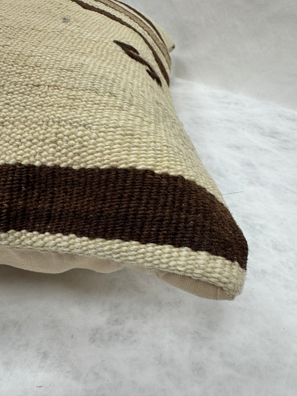 Turkish Hemp Pillow Cushion Natural Beige Brown Pillow Cushion Cover 16" x 24" #30275