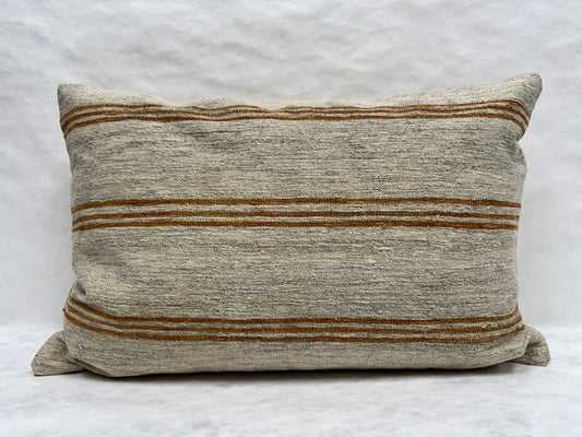Turkish Hemp Pillow Cushion Natural Rust Brown Beige Gray Pillow Cushion Cover 16" x 24" #30282