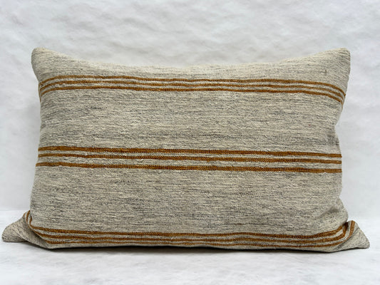Turkish Hemp Pillow Cushion Natural Rust Brown Beige Gray Pillow Cushion Cover 16" x 24" #30282
