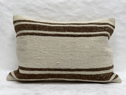 Turkish Hemp Pillow Cushion Natural Rust Brown Beige Pillow Cushion Cover 16" x 24" #30222