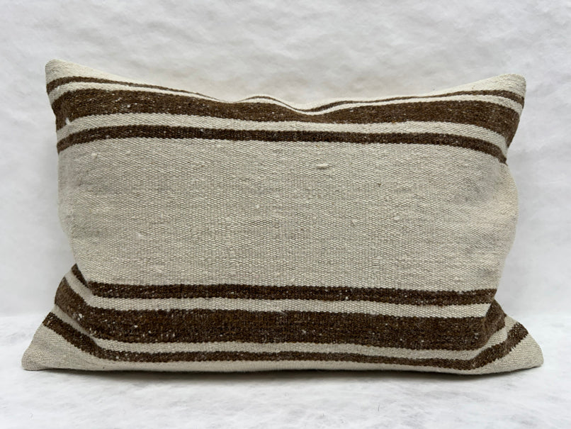 Turkish Hemp Pillow Cushion Natural Rust Brown Beige Pillow Cushion Cover 16" x 24" #30222