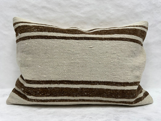 Turkish Hemp Pillow Cushion Natural Rust Brown Beige Pillow Cushion Cover 16" x 24" #30222