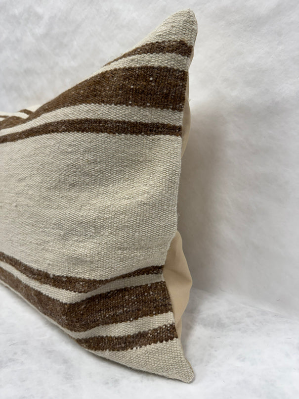 Turkish Hemp Pillow Cushion Natural Rust Brown Beige Pillow Cushion Cover 16" x 24" #30222