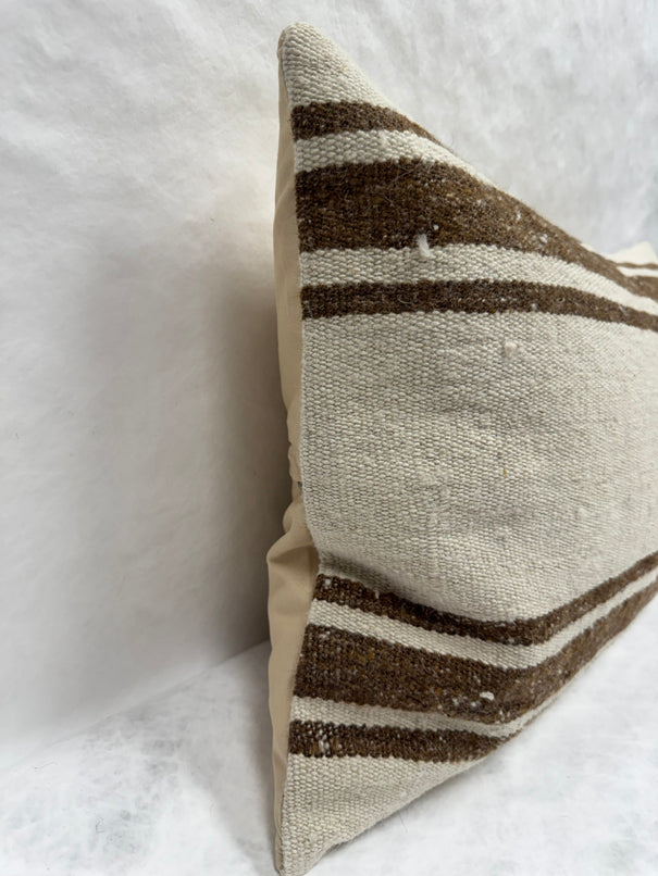 Turkish Hemp Pillow Cushion Natural Rust Brown Beige Pillow Cushion Cover 16" x 24" #30222