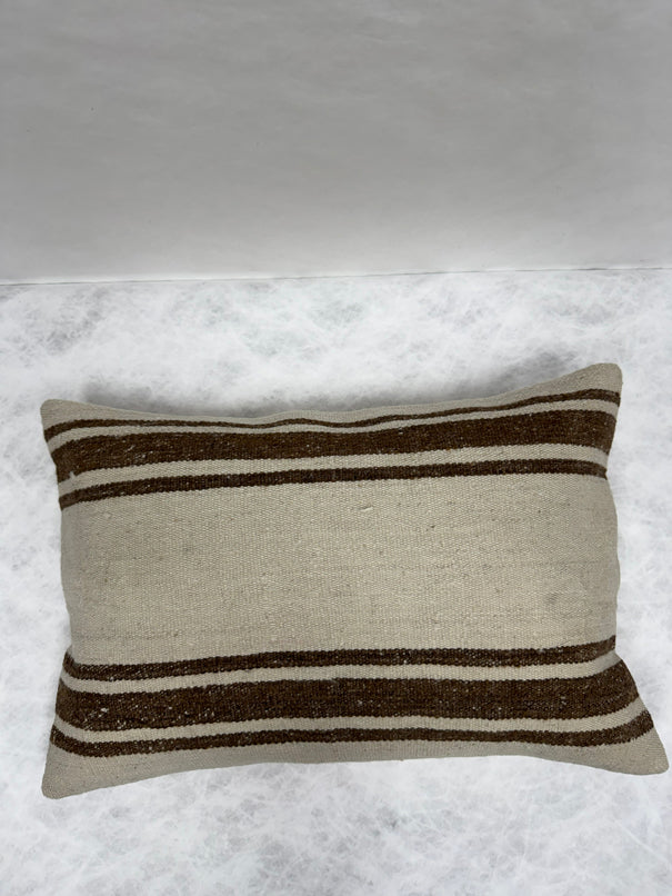 Turkish Hemp Pillow Cushion Natural Rust Brown Beige Pillow Cushion Cover 16" x 24" #30222
