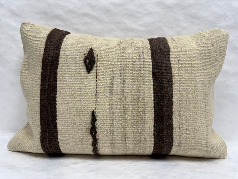 Turkish Hemp Pillow Cushion Natural Rust Brown Beige Pillow Cushion Cover 16" x 24" #30221