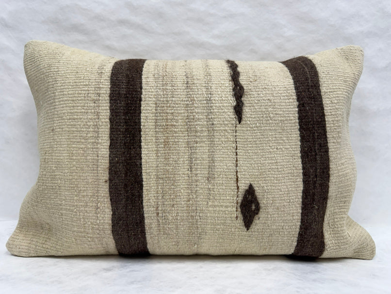 Turkish Hemp Pillow Cushion Natural Rust Brown Beige Pillow Cushion Cover 16" x 24" #30221