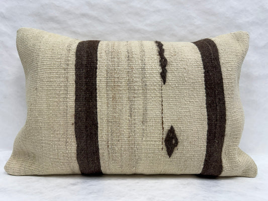 Turkish Hemp Pillow Cushion Natural Rust Brown Beige Pillow Cushion Cover 16" x 24" #30221