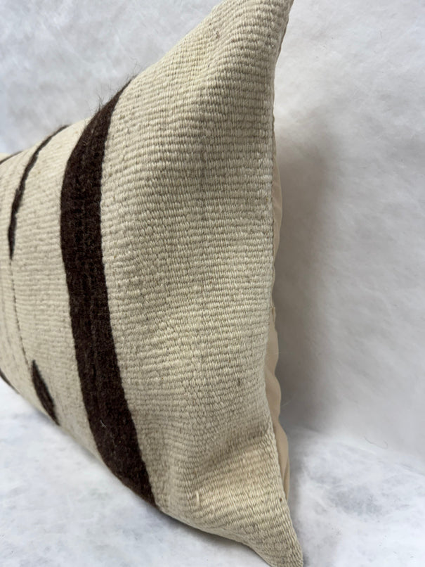 Turkish Hemp Pillow Cushion Natural Rust Brown Beige Pillow Cushion Cover 16" x 24" #30221