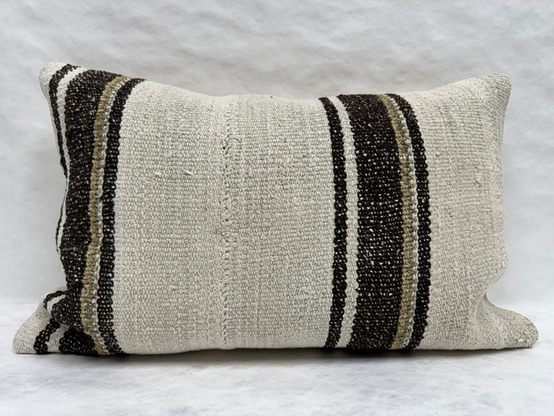 Turkish Hemp Pillow Cushion Natural Brown Beige Pillow Cushion Cover 16" x 24" #30281