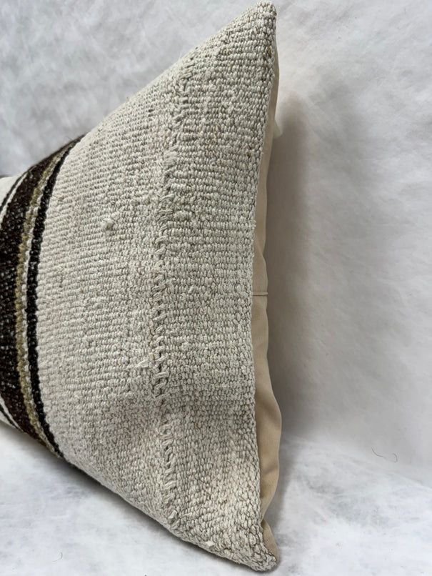 Turkish Hemp Pillow Cushion Natural Brown Beige Pillow Cushion Cover 16" x 24" #30281