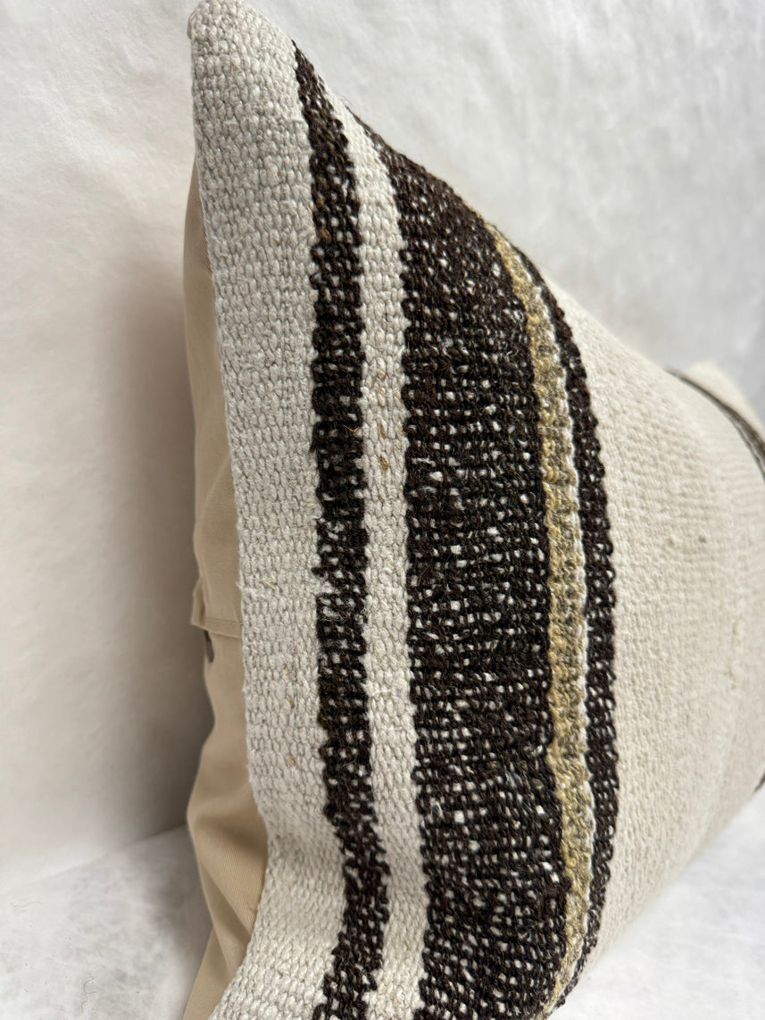 Turkish Hemp Pillow Cushion Natural Brown Beige Pillow Cushion Cover 16" x 24" #30281