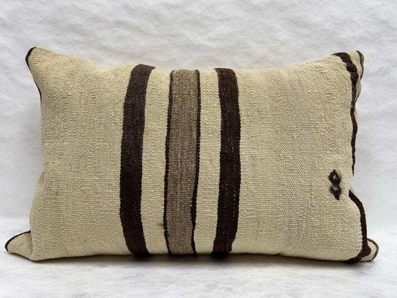 Turkish Hemp Pillow Cushion Natural Brown Beige Pillow Cushion Cover 16" x 24" #30279