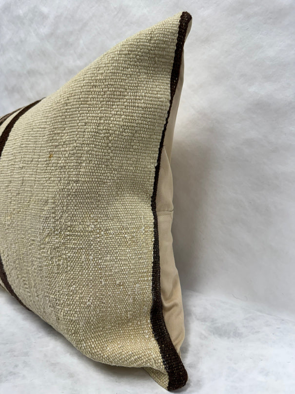 Turkish Hemp Pillow Cushion Natural Brown Beige Pillow Cushion Cover 16" x 24" #30279