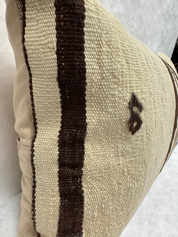 Turkish Hemp Pillow Cushion Natural Brown Beige Pillow Cushion Cover 16" x 24" #30279