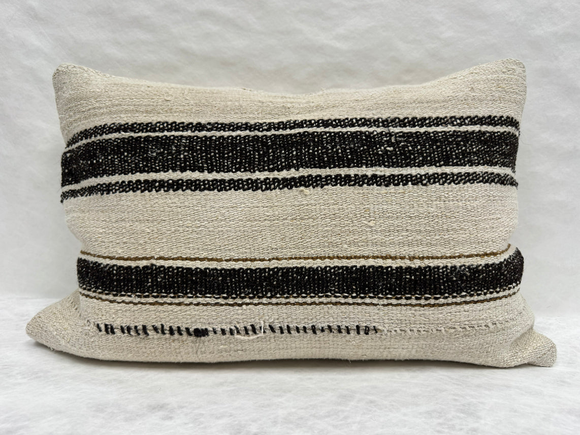 Turkish Hemp Pillow Cushion Natural Brown Beige Pillow Cushion Cover 16" x 24" #30240