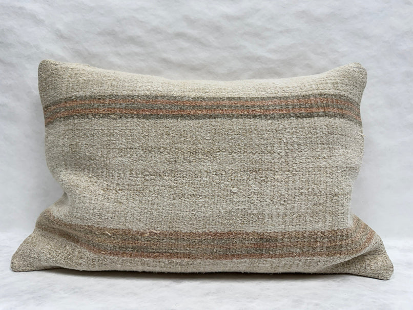 Turkish Hemp Pillow Cushion Natural Brown Beige Pillow Cushion Cover 16" x 24" #30226