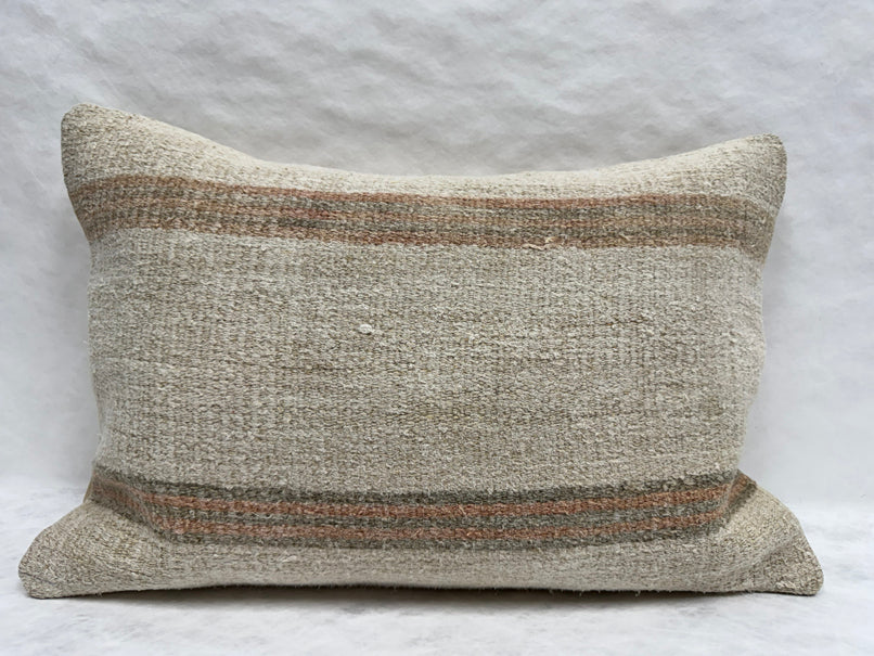 Turkish Hemp Pillow Cushion Natural Brown Beige Pillow Cushion Cover 16" x 24" #30226