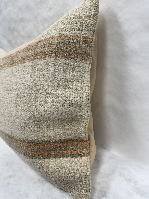 Turkish Hemp Pillow Cushion Natural Brown Beige Pillow Cushion Cover 16" x 24" #30226