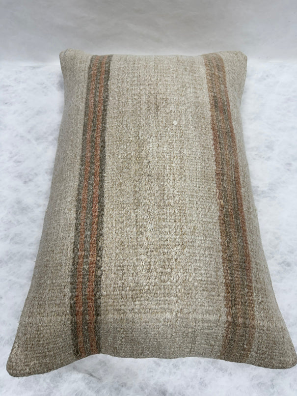 Turkish Hemp Pillow Cushion Natural Brown Beige Pillow Cushion Cover 16" x 24" #30226