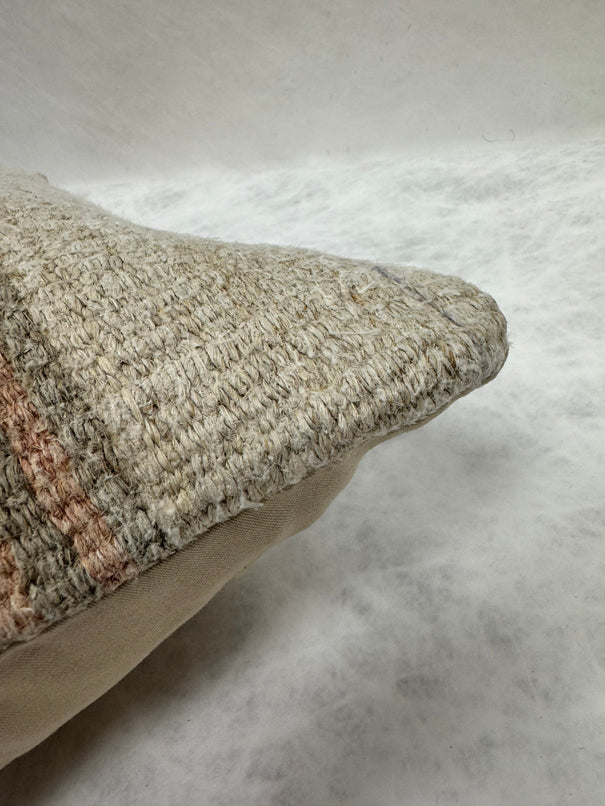 Turkish Hemp Pillow Cushion Natural Brown Beige Pillow Cushion Cover 16" x 24" #30226