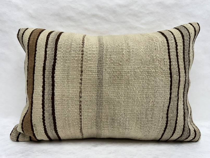 Turkish Hemp Pillow Cushion Natural Brown Beige Gray Pillow Cushion Cover 16" x 24" #30227