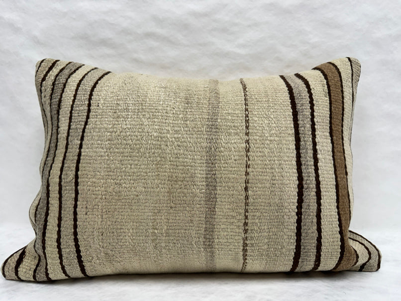Turkish Hemp Pillow Cushion Natural Brown Beige Gray Pillow Cushion Cover 16" x 24" #30227